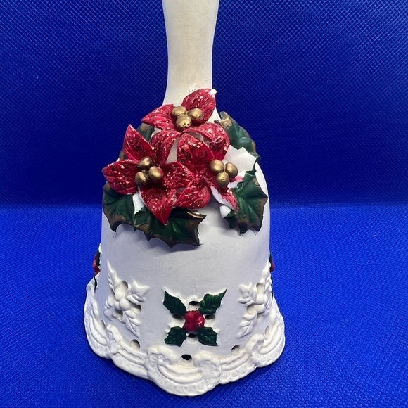 Holiday Bell with Red Poinsettias - Picture 6 of 11